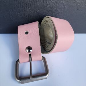 Vintage Wide Pink Genuine Leather Belt Size L | 36 to 41 in | 1.5 in wide